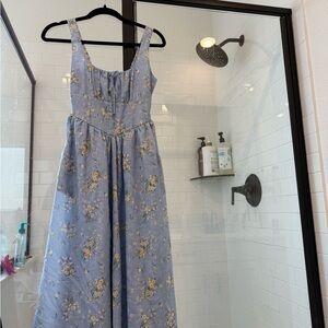 Floral Blue Sleeveless Dress